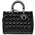 Borsa Dior Large Patent Cannage Lady Dior nera Nero