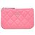 Pochette in agnello trapuntato Chanel CC rosa