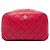 Rote Chanel Medium Quilted Lambskin Curvy Kosmetiktasche