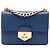 Borsa a tracolla con catena e chiusura Turnlock in Saffiano blu Prada