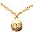 Collana con pendente rotondo Sunburst con CC di Chanel placcato oro D'oro - vista 2