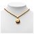 Collana con pendente rotondo Sunburst con CC di Chanel placcato oro D'oro - vista 6