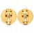 Orecchini a cerchio rotondi Chanel CC Gold Plated Sunburst dorati D'oro - vista 2