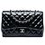 Borsa a tracolla Chanel Jumbo Classic Patent Single Flap nera Nero
