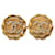 Orecchini a clip Chanel CC placcati oro e strass D'oro
