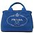 Tote Piccola borsa Prada in tela Canapa blu con logo