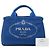 Tote Piccola borsa Prada in tela Canapa blu con logo - vista 7