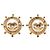 Orecchini a clip Chanel CC placcati oro con finti perle e strass D'oro