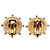 Orecchini a clip Chanel CC placcati oro con finti perle e strass D'oro - vista 2