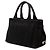 Tote Piccola borsa satchel in tela Canapa con logo nero Prada - vista 2