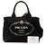 Tote Piccola borsa satchel in tela Canapa con logo nero Prada - vista 7