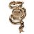 Orecchini Chanel CC placcati oro con fiocco in strass e perle finte, chiusura a perno D'oro - vista 3
