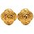 Orecchini a clip Chanel CC placcati oro con motivo trifoglio D'oro