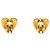 Orecchini a clip a cuore placcati oro Gold Chanel CC D'oro - vista 2