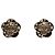 Orecchini a fiore in smalto nero Chanel CC in ottone, perle finte e strass