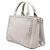 Borsa satchel in denim canapa grigio con gioielli e occhielli Prada Small - vista 2