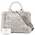 Borsa satchel in denim canapa grigio con gioielli e occhielli Prada Small - vista 7
