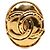 Spilla ovale CC placcata oro Chanel Gold D'oro