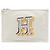Custodia piatta Hermès H Canvas ricamata Beige Electrique