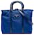Borsa Prada Vitello Trimmed Tessuto blu