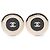 Orecchini a clip CC in argento placcato ed smalto Chanel Silver