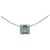 Pendentif Collier Cage D en laque avec placage Palladium bleu Hermès  - vue 1