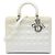 Borsa Lady Dior in agnello cannage bianco di grandi dimensioni