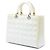 Borsa Lady Dior in agnello cannage bianco di grandi dimensioni - vista 2