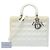 Borsa Lady Dior in agnello cannage bianco di grandi dimensioni - vista 7