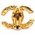 Orecchini a clip in lava placcati oro Gold Chanel CC D'oro - vista 3