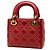 Lady Dior Mini Satchel aus rotem Lammleder mit Cannage-Steppung und Nieten - Ansicht 2