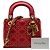 Lady Dior Mini Satchel aus rotem Lammleder mit Cannage-Steppung und Nieten - Ansicht 8