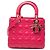 Borsa Lady Dior in pelle di agnello cannage rosa, misura Medium