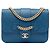 Chanel Large Quilted Sheepskin Front Chain Flap Umhängetasche Blau