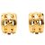 Orecchini a cerchio con clip Chanel CC placcati oro D'oro