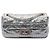 Borsa a tracolla Chanel Medium Reissue in pelle di vitello traforata argento