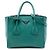 Double Bolso satchel Prada Glace Calf verde con dos bolsillos y doble asa