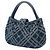 Borsa in denim Burberry Nova Check blu - vista 2