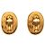 Orecchini Chanel CC Gold Plated Oval Crown placcati in oro D'oro - vista 2