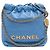 Borsa a mano Chanel Mini Shiny Calfskin 22 blu