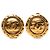 Orecchini a cerchio Chanel CC placcati oro D'oro