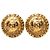 Orecchini a clip rotondi Chanel CC Rue Cambon placcati oro D'oro