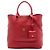 Borsa Tote Convertibile con Tasca Anteriore in Vitello Daino Rosso Prada