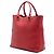 Borsa Tote Convertibile con Tasca Anteriore in Vitello Daino Rosso Prada - vista 2