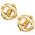Orecchini a cerchio Chanel CC placcati oro D'oro