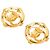 Orecchini a cerchio Chanel CC placcati oro D'oro - vista 2