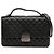 Borsa a tracolla Chanel Medium Quilted Goatskin CC University Flap Nera Nero