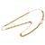 Collar de doble vuelta chapado en oro con perlas falsas Chanel CC Gold Dorado