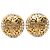 Orecchini a clip rotondi Chanel CC placcati oro e strass D'oro