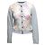 Valentino Garavani Hellblauer & mehrfarbiger Valentino Wollmischung Cardigan mit Blumenmuster Größe US S - Ansicht 2